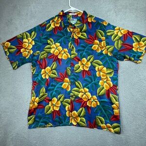 Reyn Spooner Hawaiian Shirt Mens XL Button Down Floral Aloha Palm Tropical